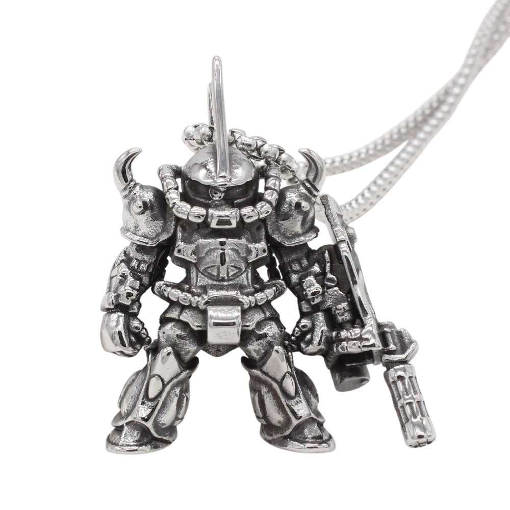 Kemstone Robot Pendant Necklace Stainless Steel Armored Mech Figure Mini for Men P1347