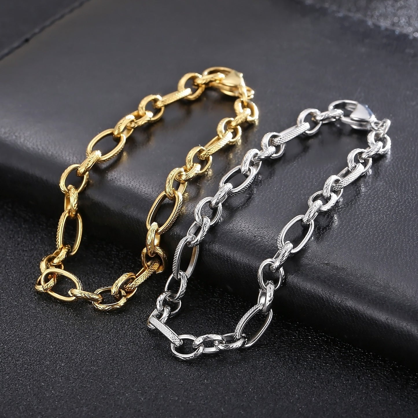Kemstone O Link Chain Bracelet 6mm Titanium Steel Oval Link for Men Women KB146794-Z