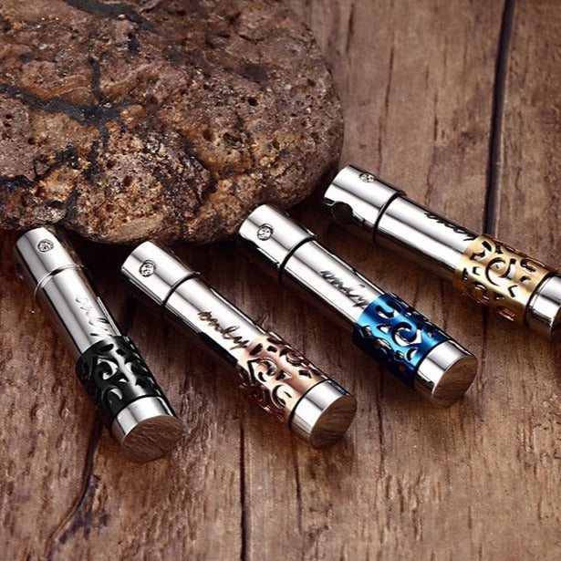 Kemstone Stainless Steel Storage Capsule Pendant Necklace for Men Women PN-533