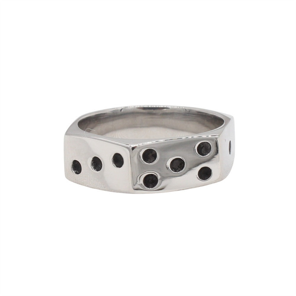 Kemstone Titanium Steel Hexagon Geometric Ring for Men Minimal Design R1876