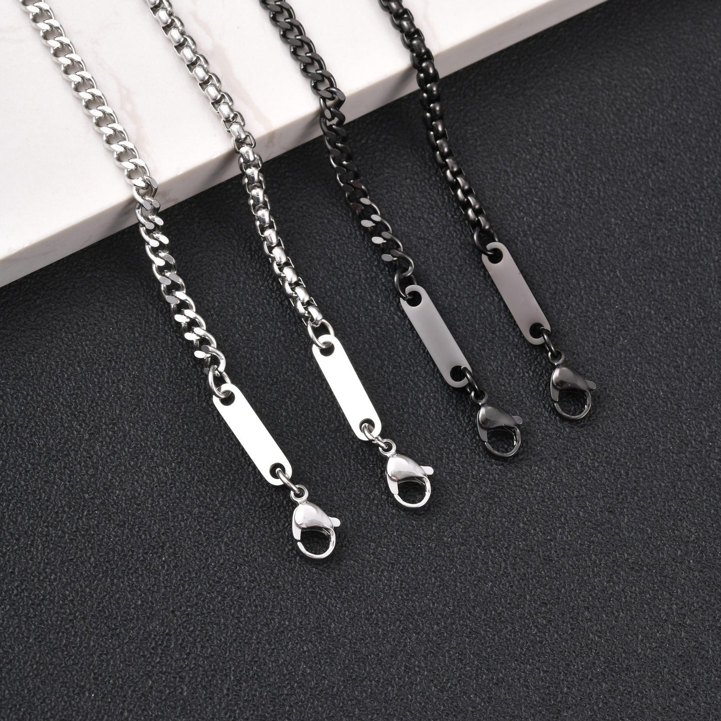 Kemstone Stainless Steel ID Curb Chain Bracelet for Men BR-3074