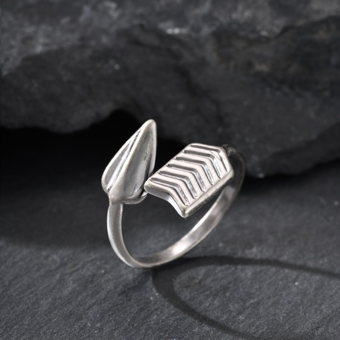 Kemstone Stainless Steel Arrow Open Ring – Minimalist Wrap Style for Men RC-1018G