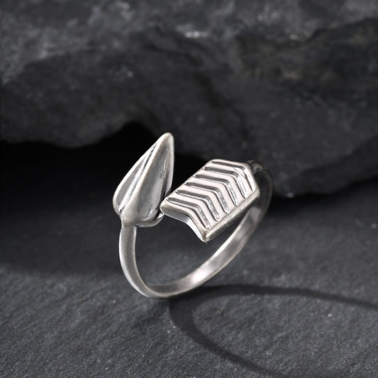 Kemstone Stainless Steel Arrow Open Ring – Minimalist Wrap Style for Men RC-1018G