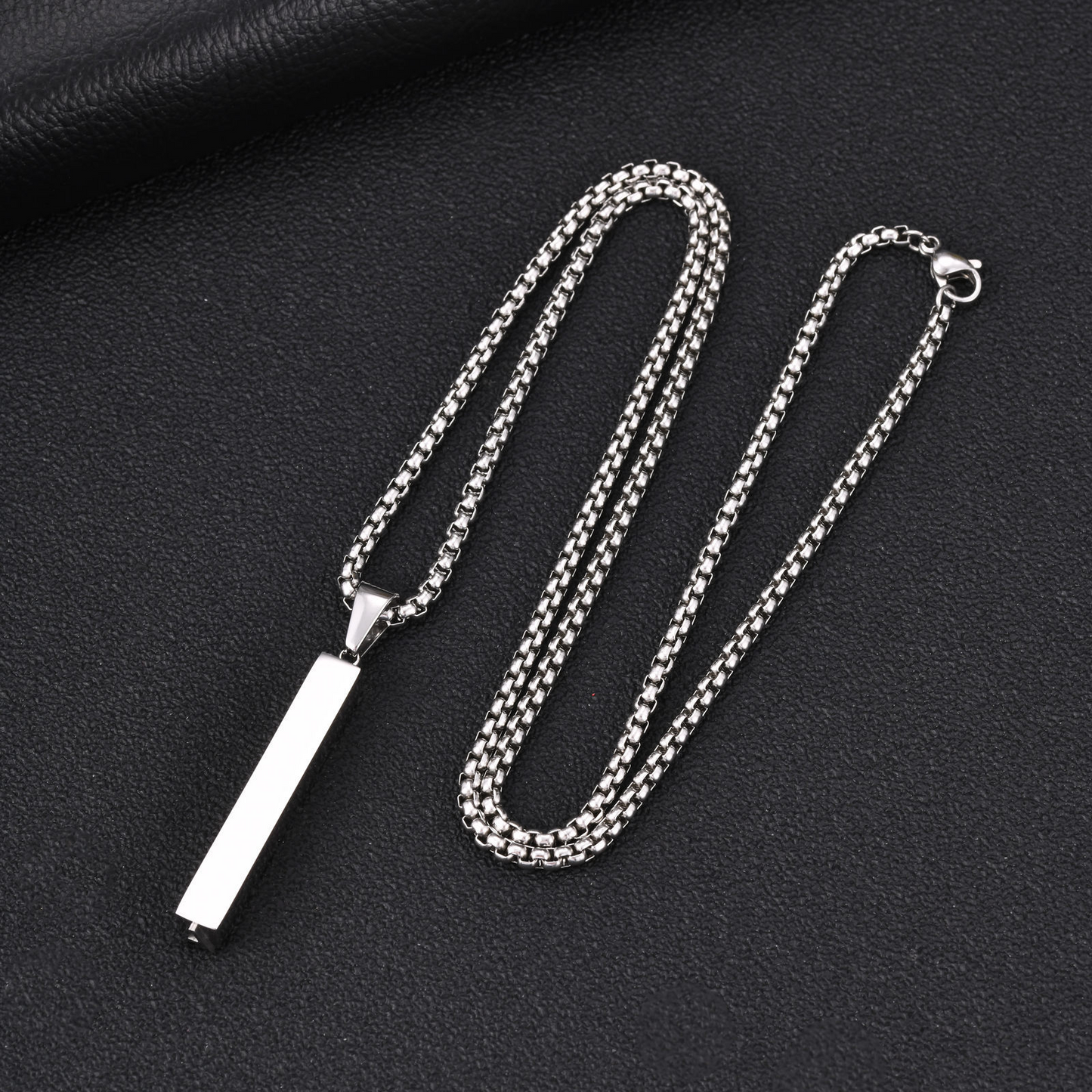 Kemston Letter Necklace for Men Stainless Steel Bar Pendant Minimalist Design PN-2380