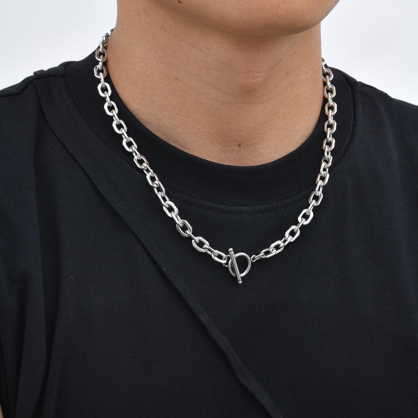 Kemstone Stainless Steel Toggle Chain Necklace for Men Minimalist NC-1762