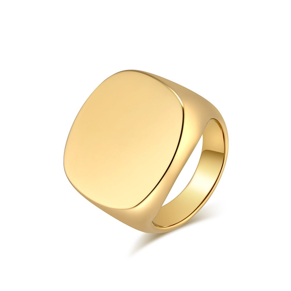 Kemstone Wide Polished Ring for Men Stainless Steel Minimalist K-R899