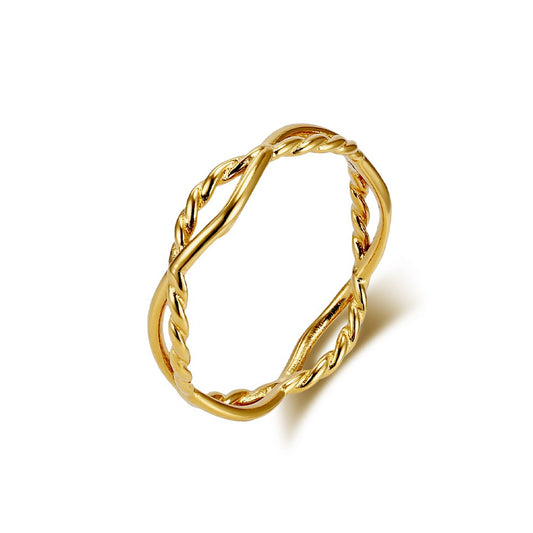 Kemstone Twisted Rope Ring – Stainless Steel Braided Women’s Jewelry K-R1072