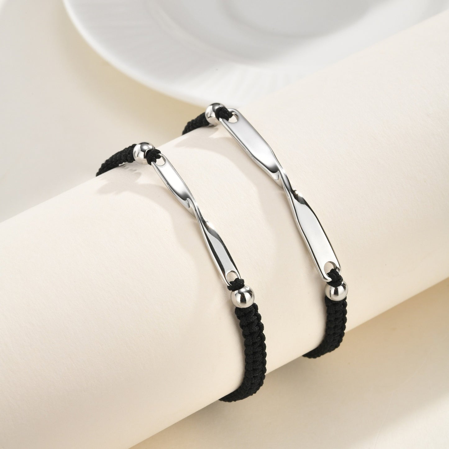 Kemstone Stainless Steel Mobius Braided Cord Bracelet for Men Women BR-3062