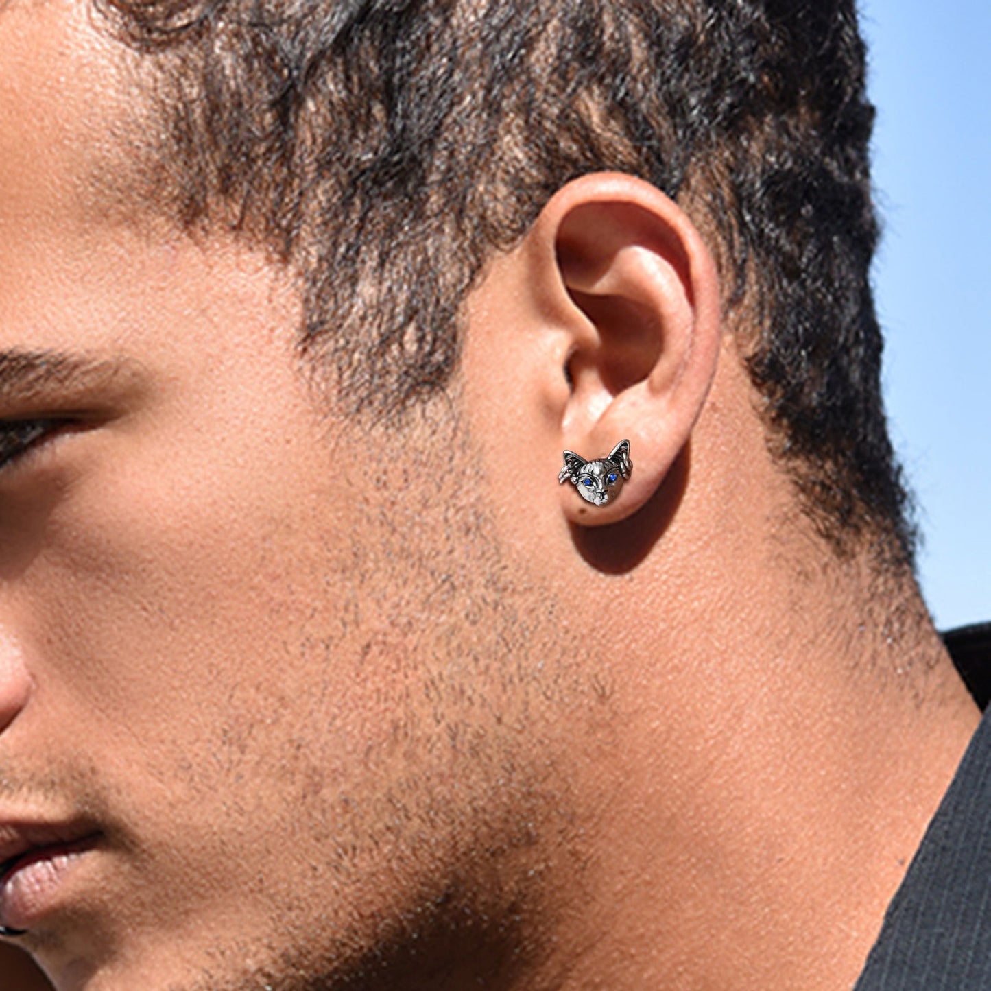 Kemstone Stainless Steel Gothic Stud Earring – Cross Cat Spider Symbol ES-512