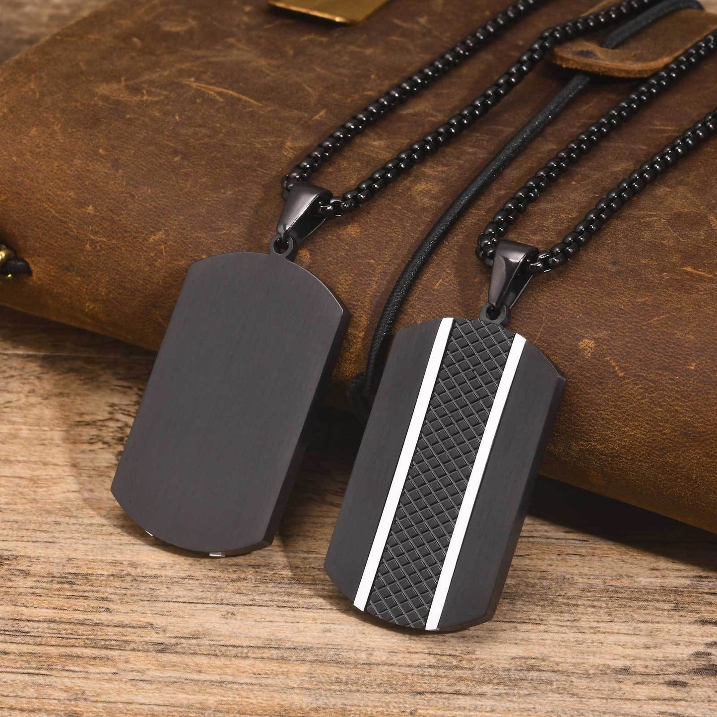 Kemstone Men’s Stainless Steel Black Pendant Necklace – Modern Minimalist PN-1931