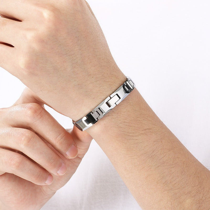 Kemstone Tungsten Cross Link Bracelet for Men Watch-Band Style KB209612-TS