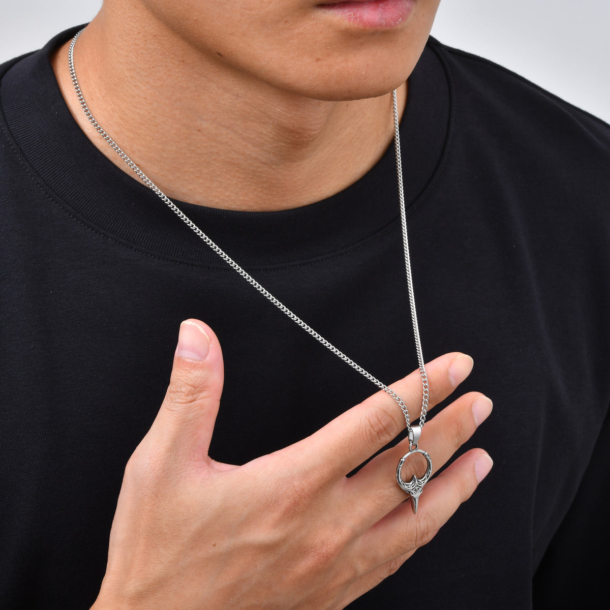 Kemstone Thorn Spike Pendant Necklace for Men Stainless Steel Gothic PN-2472