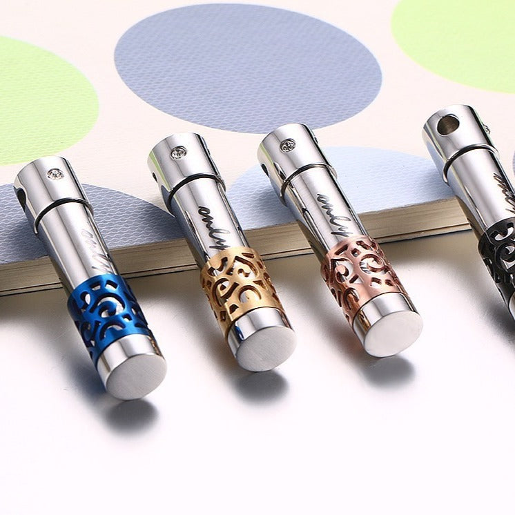 Kemstone Stainless Steel Storage Capsule Pendant Necklace for Men Women PN-533