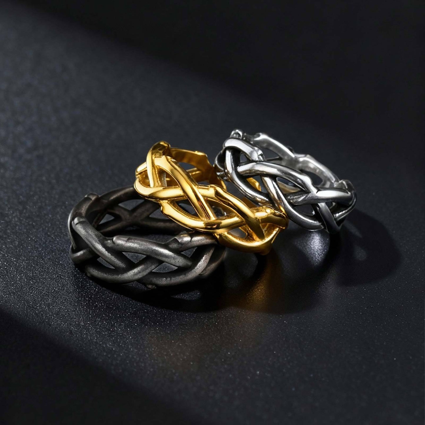 Kemstone Stainless Steel Vine Ring for Men – Thorn Openwork RC-638