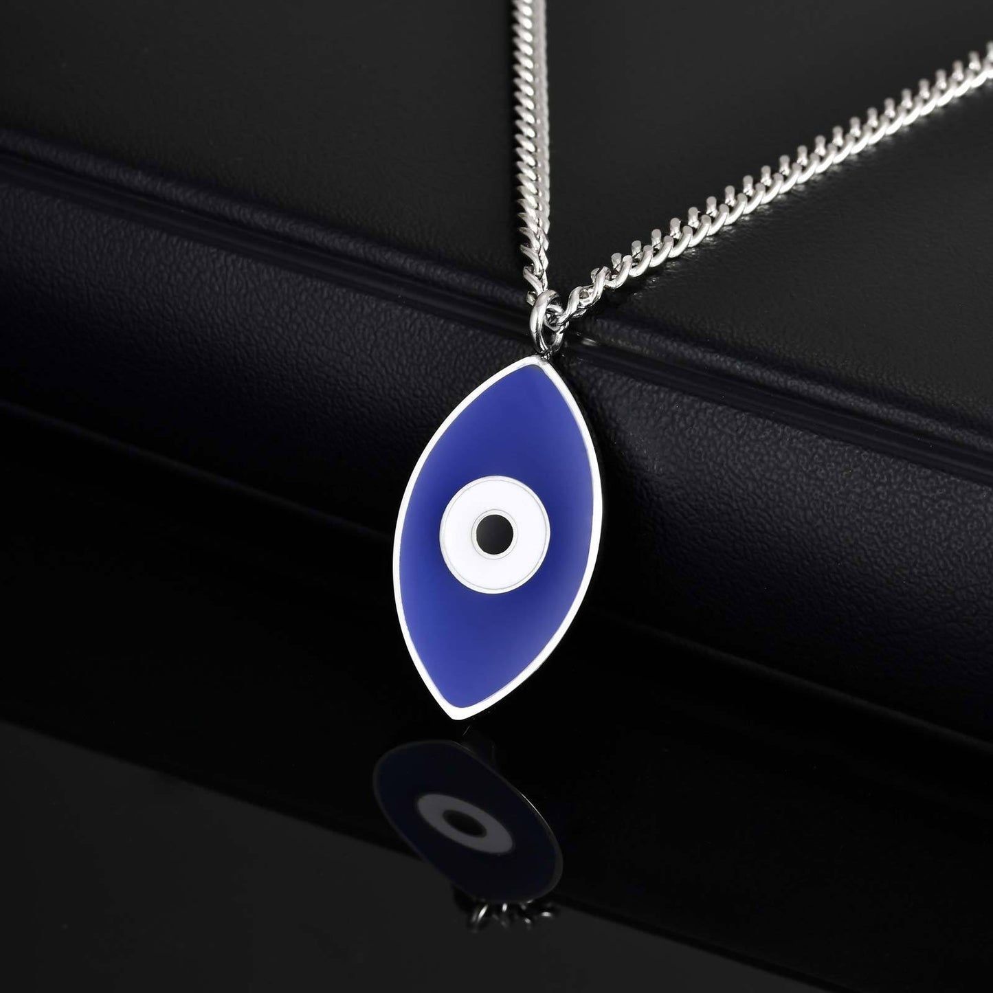 Kemstone Stainless Steel Blue Eye Pendant Necklace for Men NC-2160