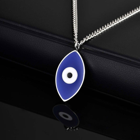 Kemstone Stainless Steel Blue Eye Pendant Necklace for Men NC-2160