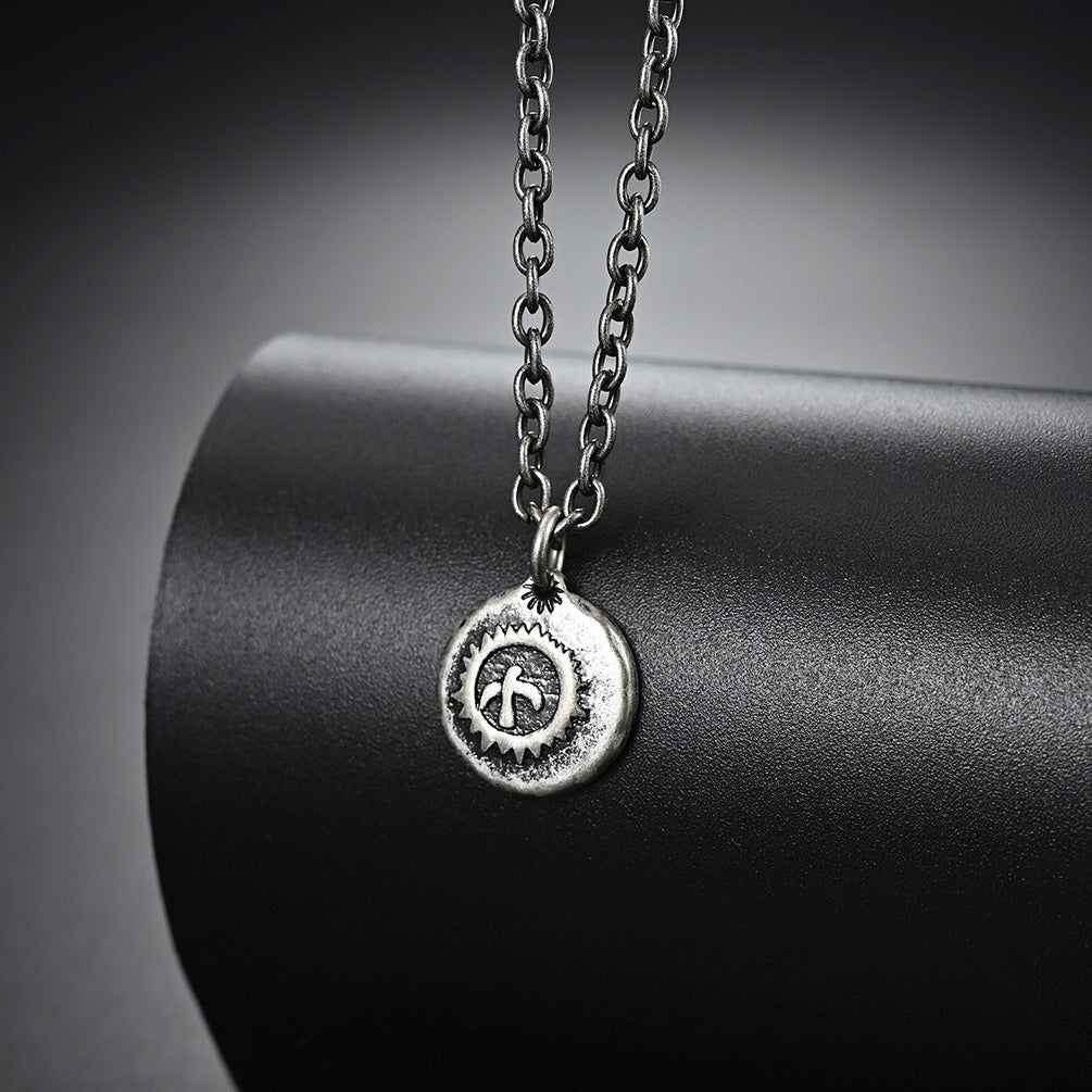 Kemstone Vintage Bird Coin Pendant Necklace for Men – Stainless Steel Medallion K-PT297