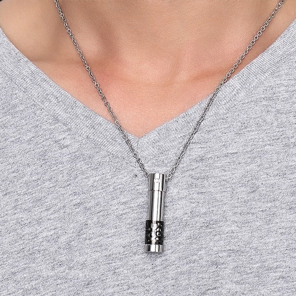 Kemstone Stainless Steel Storage Capsule Pendant Necklace for Men Women PN-533