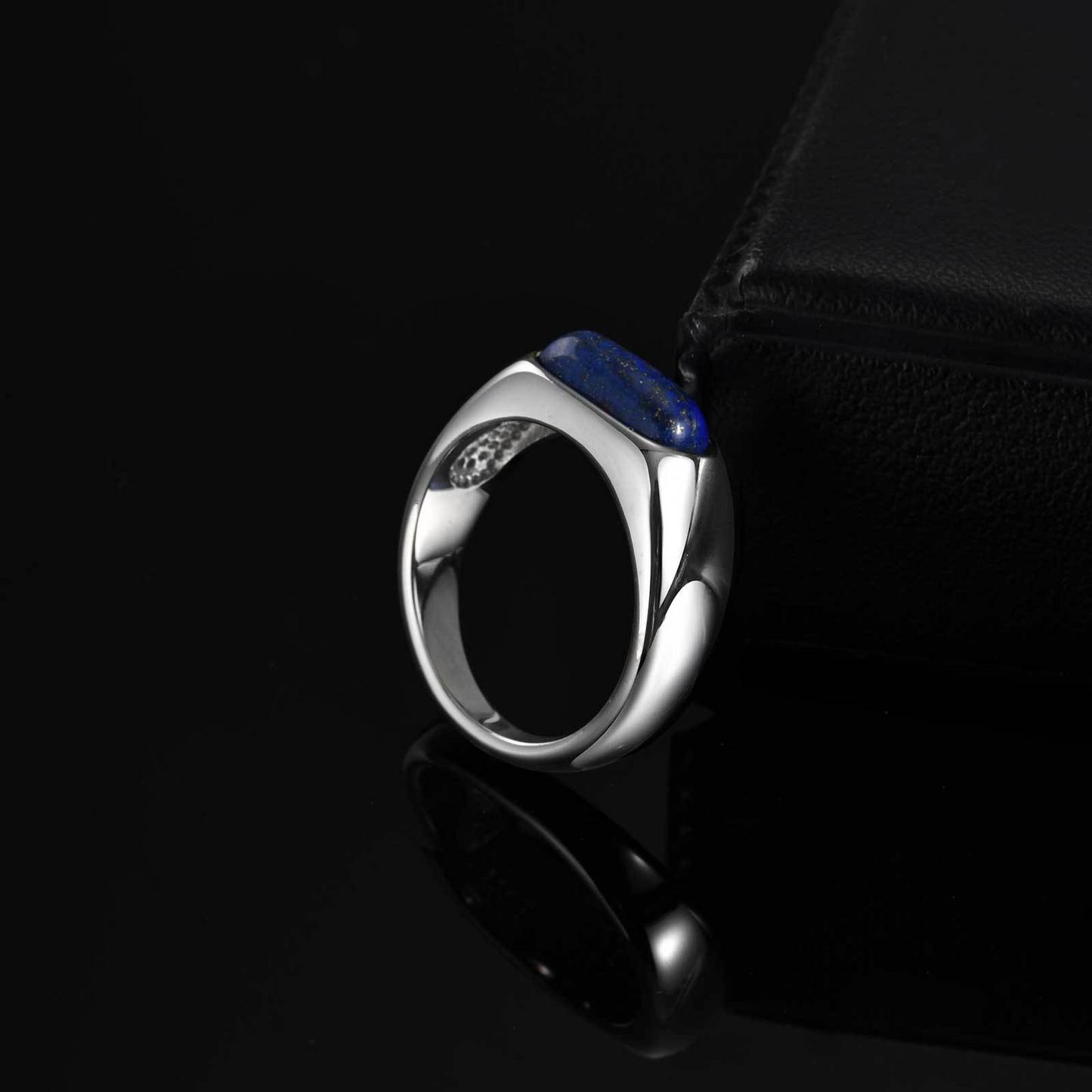 Kemstone Stainless Steel Lapis Lazuli Ring for Men – Oval RC-786