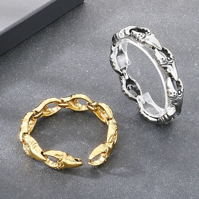 Kemstone Titanium Steel Crab Claw Bracelet for Men – Heavy Chain Punk Style KB205186-KJX