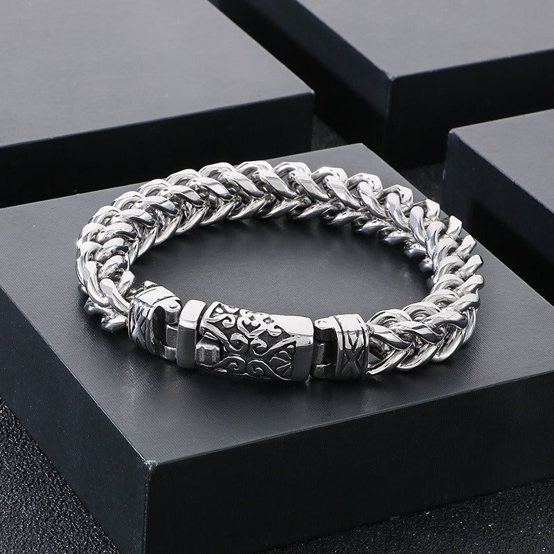 Kemstone Titanium Steel Dragon Bone Chain Bracelet for Men KB180725-KJX