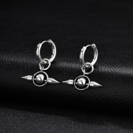 Kemston Mechanical Rivet Hip Hop Stud Earrings for Men Women Stainless Steel EH-1110