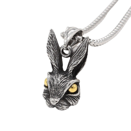 Kemstone Rabbit Head Pendant Necklace Titanium Steel for Men & Women P0997