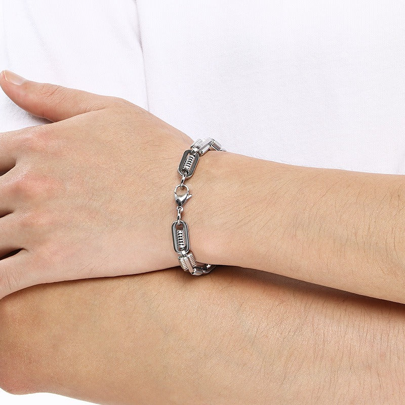 Kemstone Titanium Steel Mechanical Link Bracelet for Men KB209971-ZCG