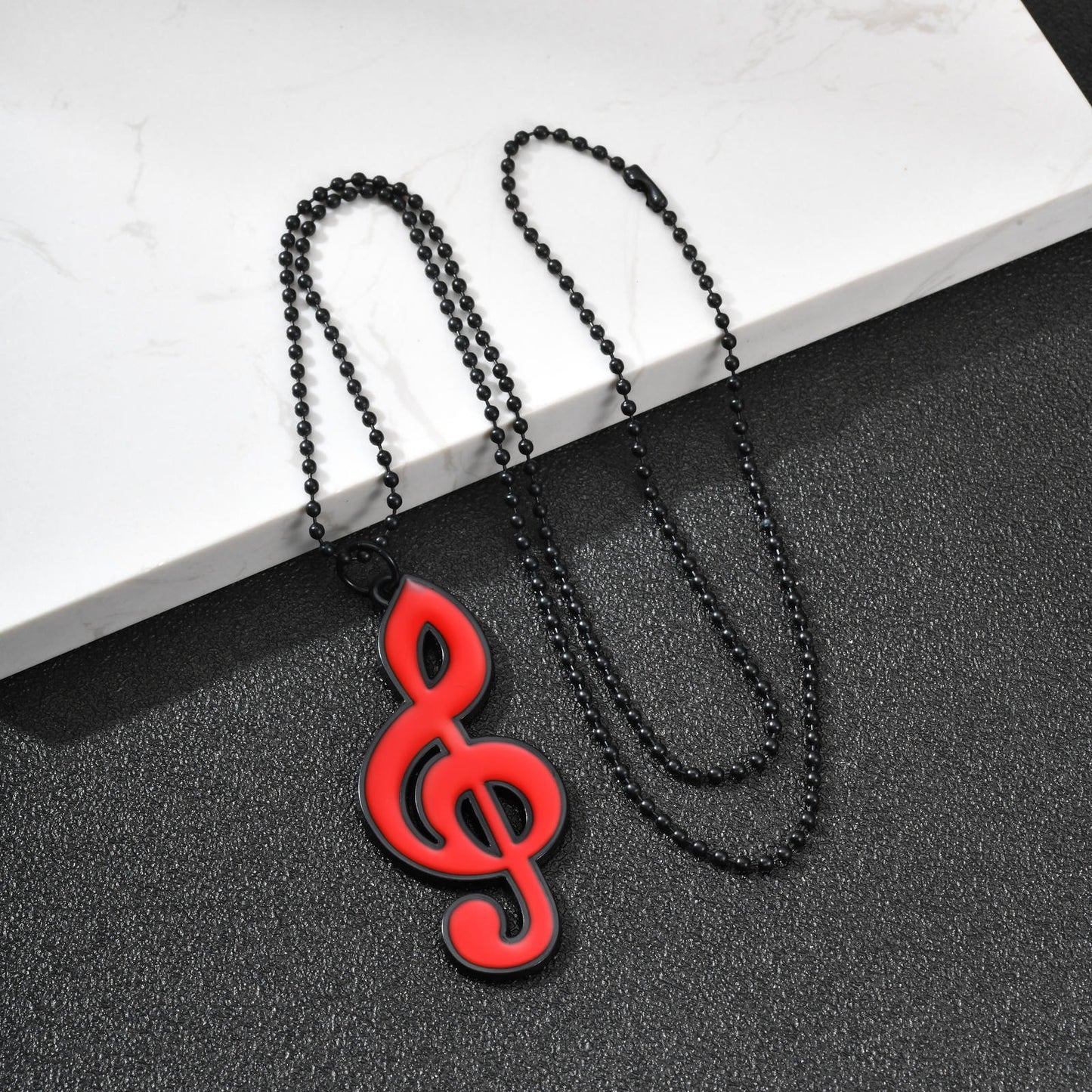 Kemstone Treble Clef Pendant Necklace for Men Colorful Music Note Charm NC-3023