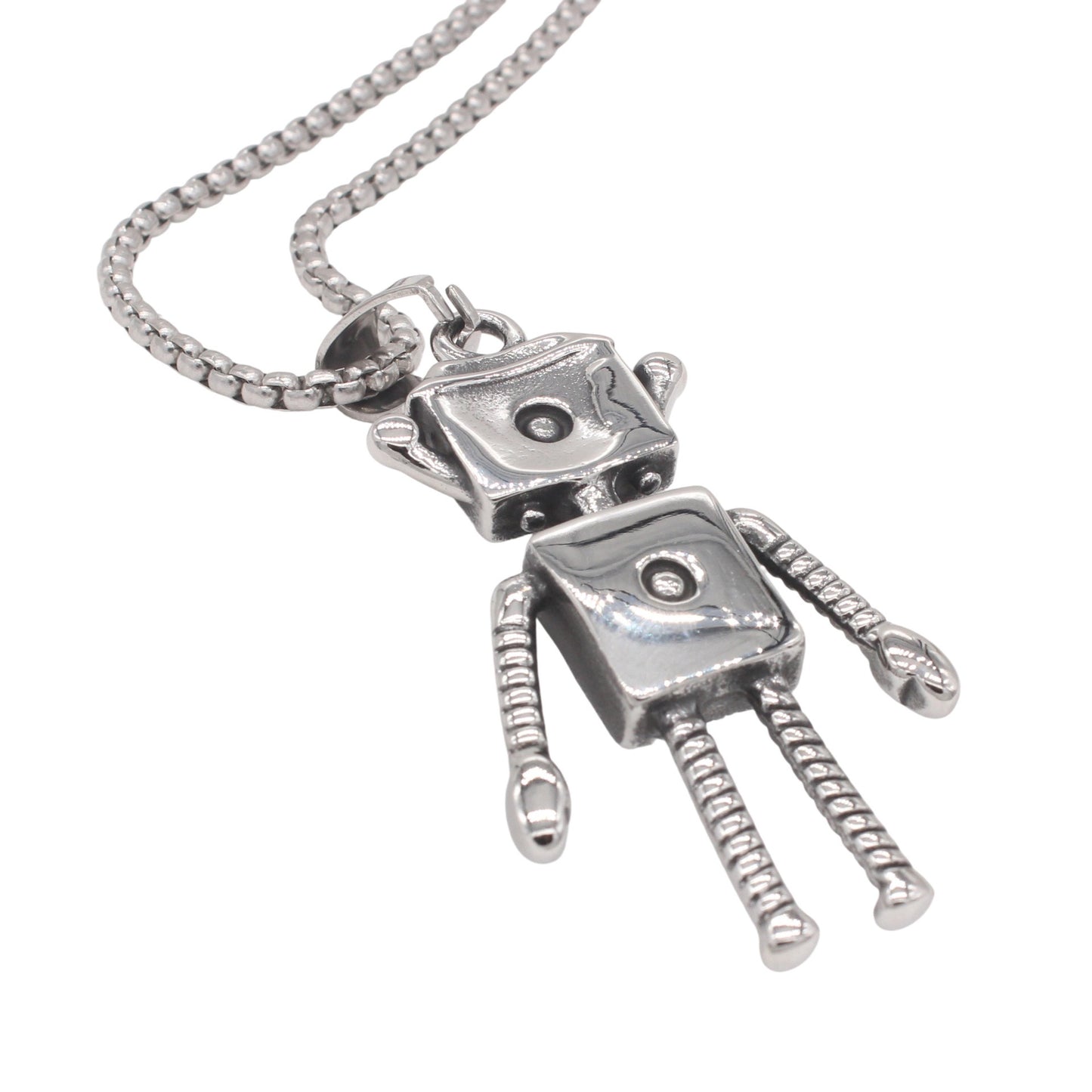 Kemstone Vintage Robot Titanium Steel Pendant Necklace for Men P1499