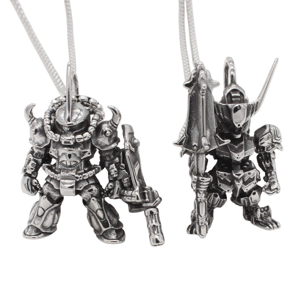 Kemstone Robot Pendant Necklace Stainless Steel Armored Mech Figure Mini for Men P1347