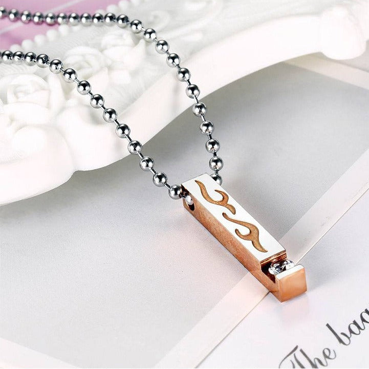 Kemstone Flame Bar Necklace for Men & Women Stainless Steel TN0137