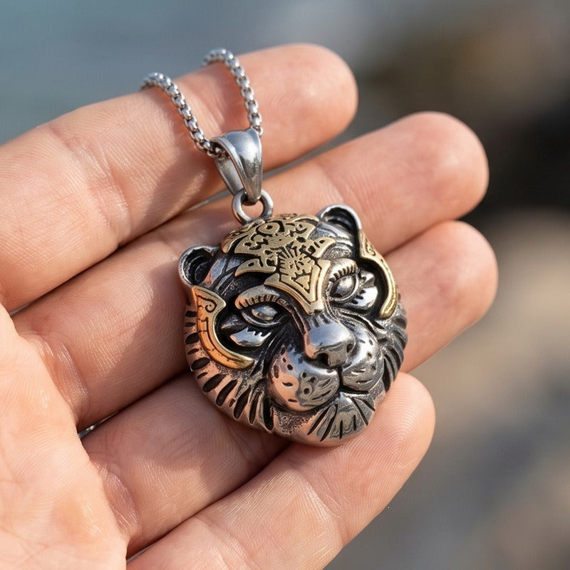 Kemstone Sculpted Animal & Mask Pendant Necklace for Men Stainless Steel KP118547-LU