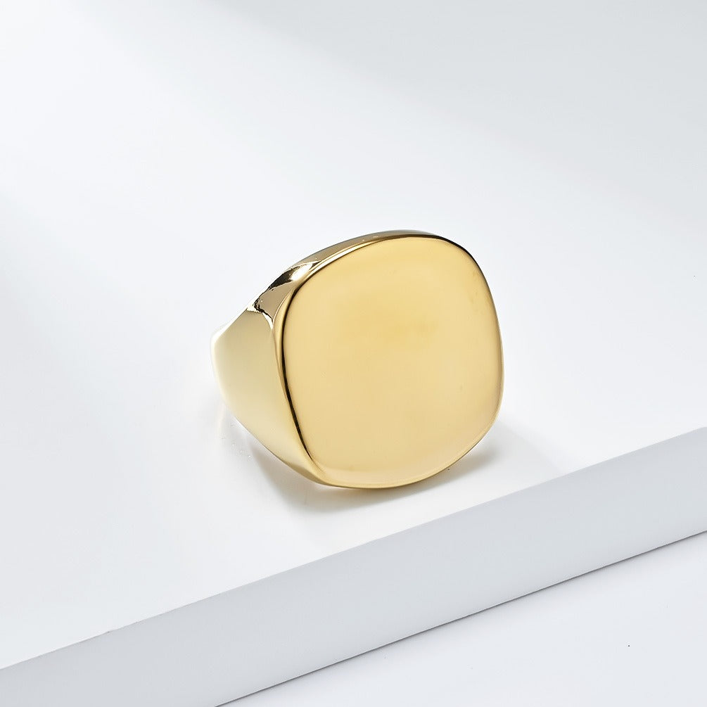 Kemstone Wide Polished Ring for Men Stainless Steel Minimalist K-R899