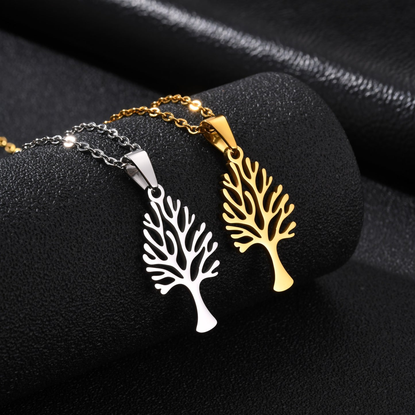 Kemston Stainless Steel Tree Of Life Pendant Necklace for Men Women Minimal Nature Design PN-2357