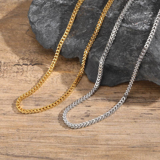 Kemstone Stainless Steel Diamond-Cut Chain Necklace for Men NC-1121