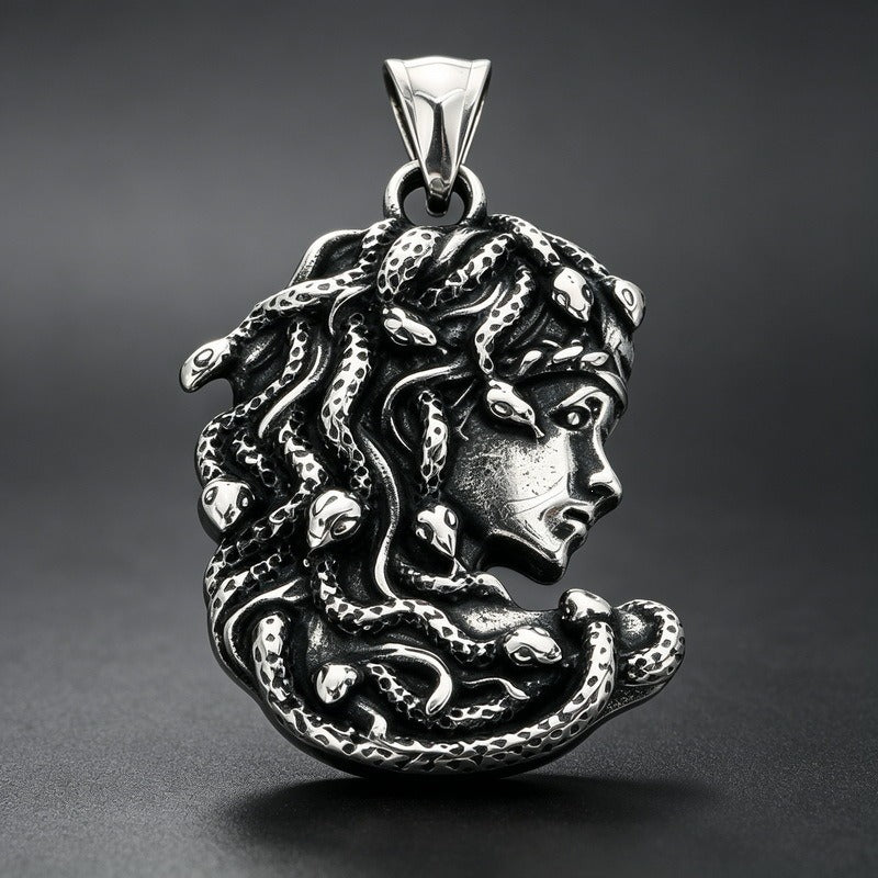 Kemstone Stainless Steel Gothic Joker Mask Pendant Necklace for Men KP118521-LU