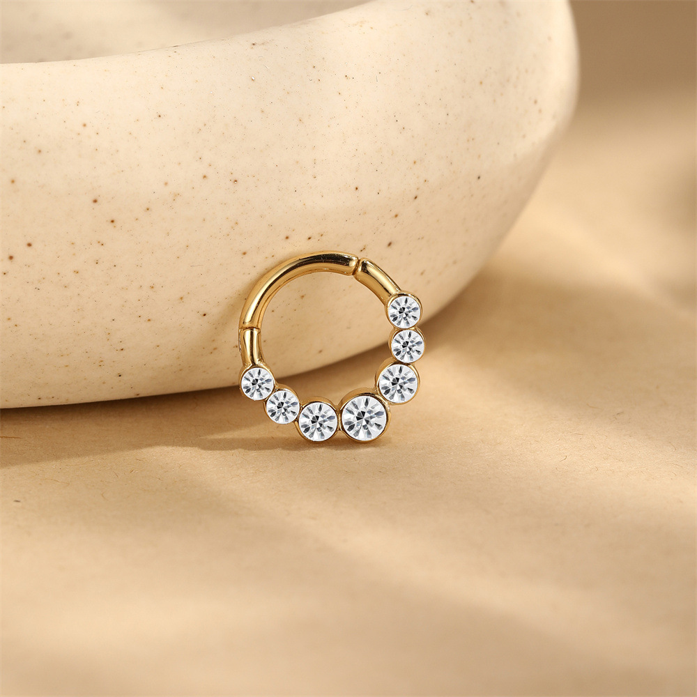 Kemstone S925 Sterling Silver Graduated Cubic Zirconia Cartilage Hoop for Women 60267762009C
