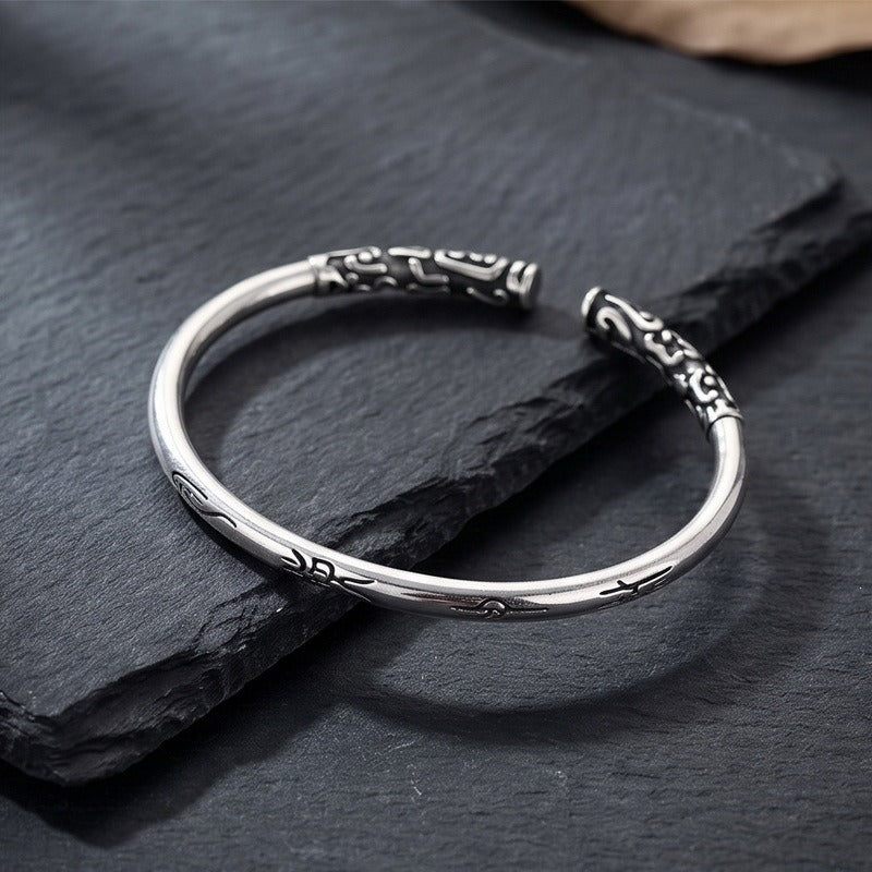 Kemstone Titanium Steel Snake Cuff Bracelet for Men Vintage Scale Design KB214265-LU
