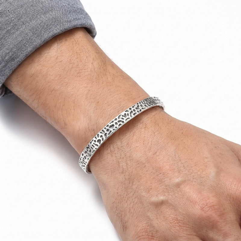 Kemstone Titanium Steel Snake Cuff Bracelet for Men Vintage Scale Design KB214265-LU