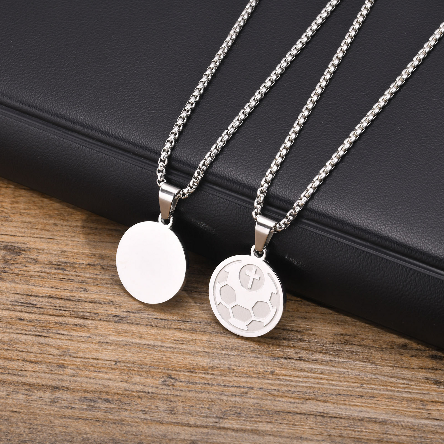 Kemstone Stainless Steel Soccer Ball Pendant Necklace for Men PN-1932