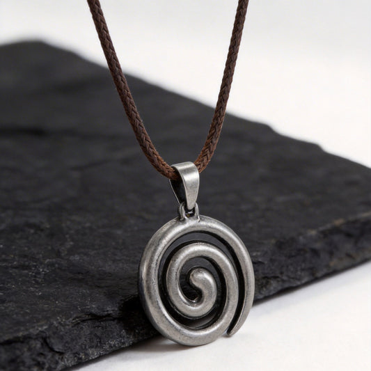 Kemstone Stainless Steel Spiral Pendant Necklace for Men Swirl Design PN-2299