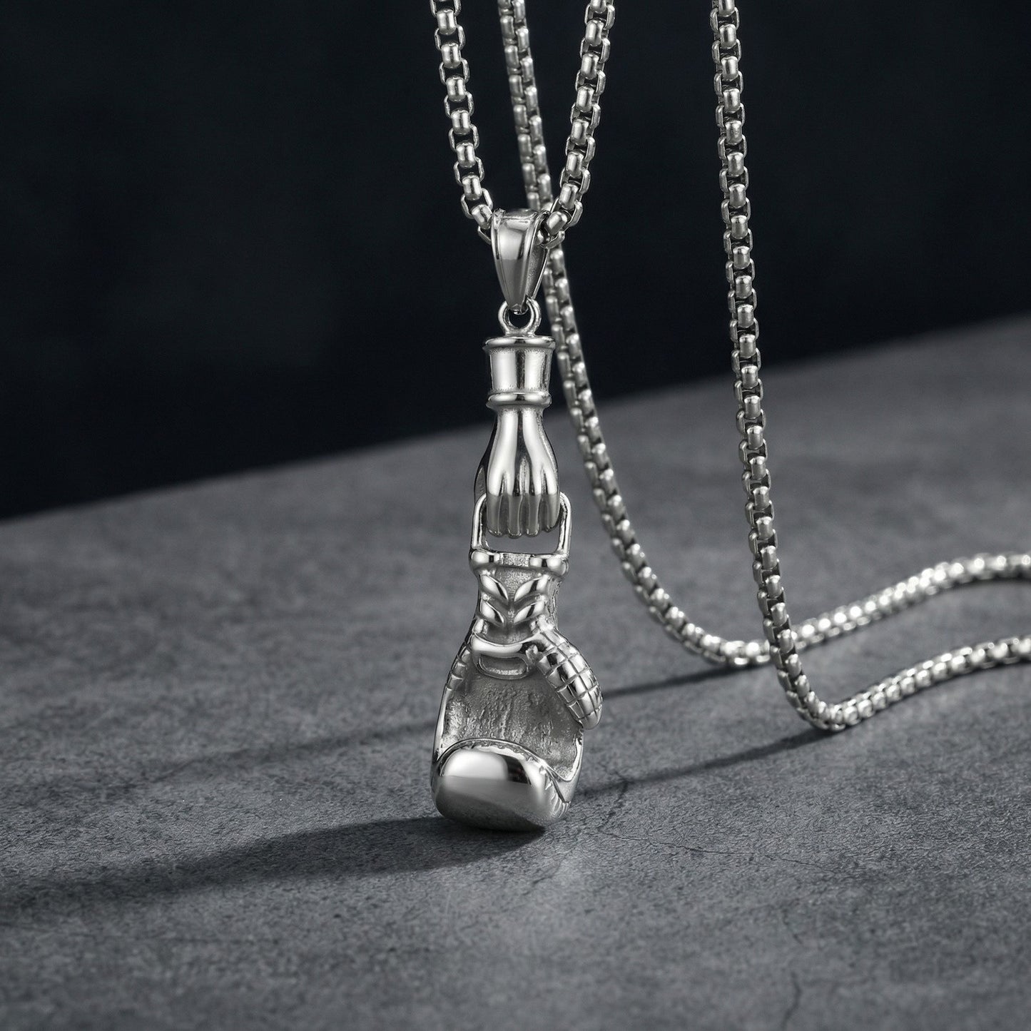 Kemstone Stainless Steel Boxing Glove Pendant Necklace for Men PN-2278