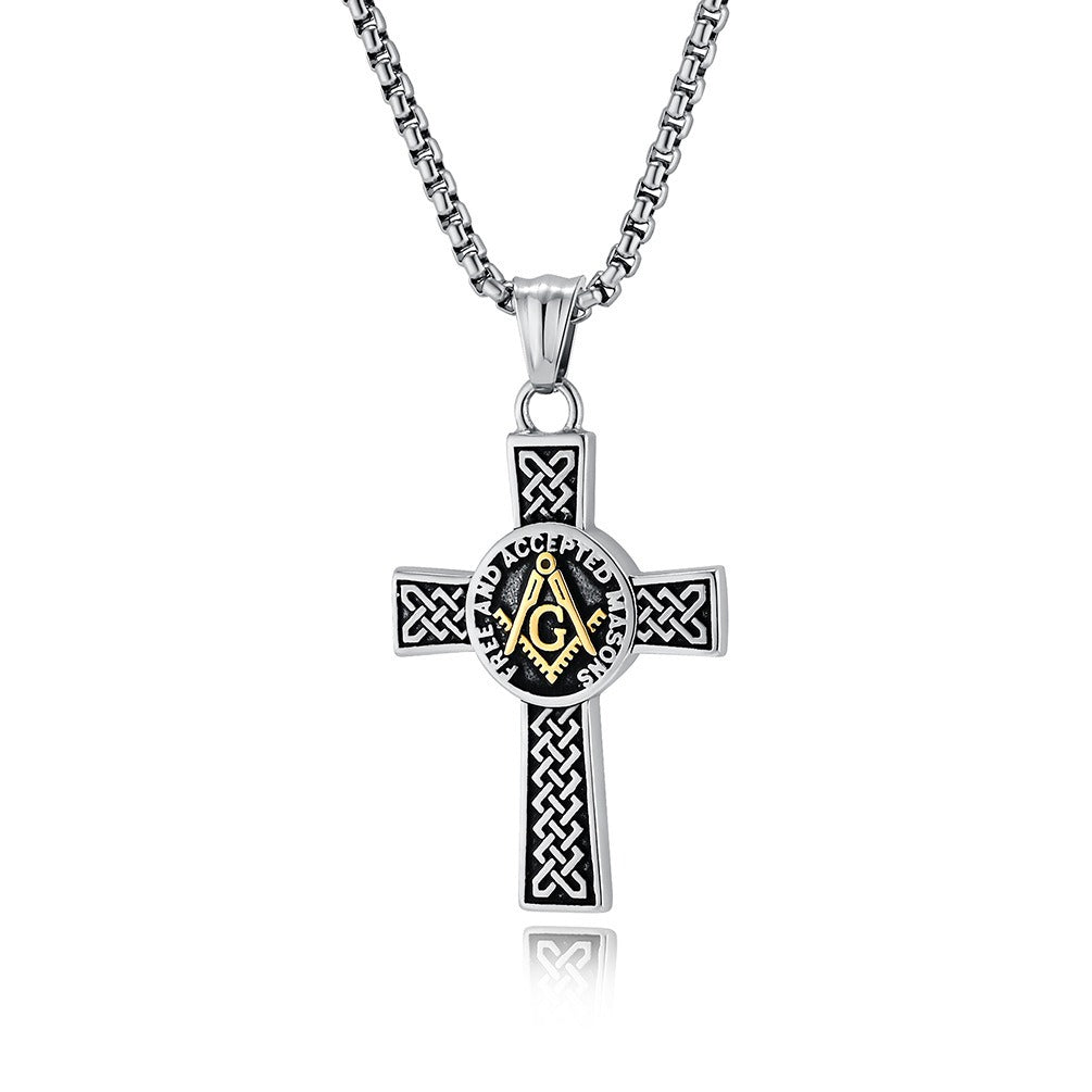 Kemstone Celtic Knot Cross Necklace for Men Stainless Steel Vintage K-PT569