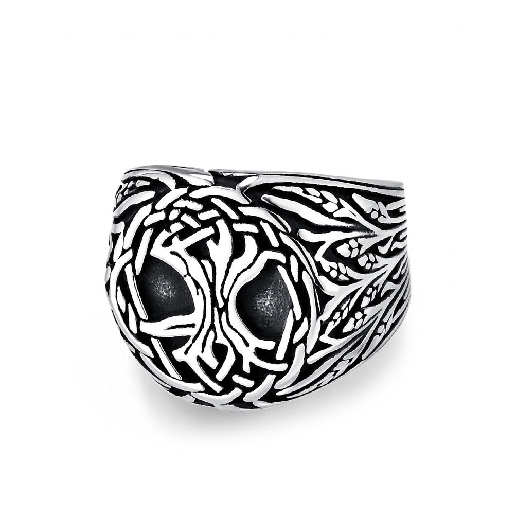 Kemstone Tree of Life Ring for Men Stainless Steel Viking K-R873