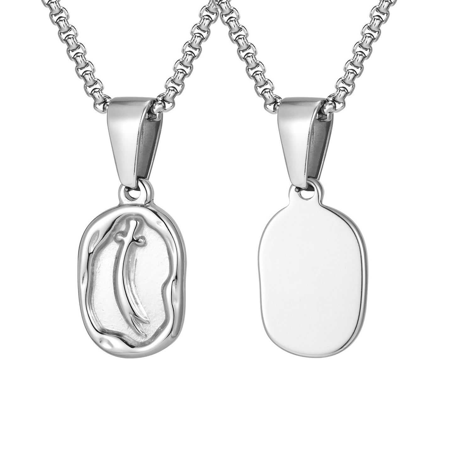 Kemstone Men’s Stainless Steel Zulfikar Sword Necklace Set – Layered Street Style Jewelry PN-2254