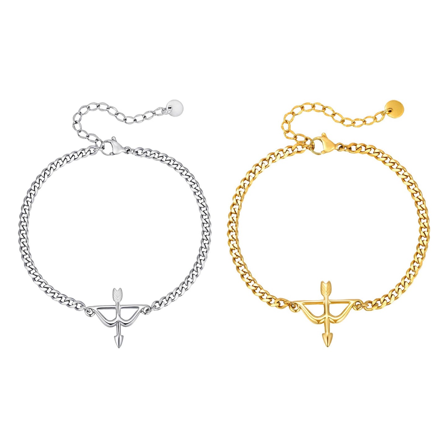 Kemstone Archer Bracelet – Stainless Steel Bow & Arrow Chain Jewelry for Men & Women BR-2621