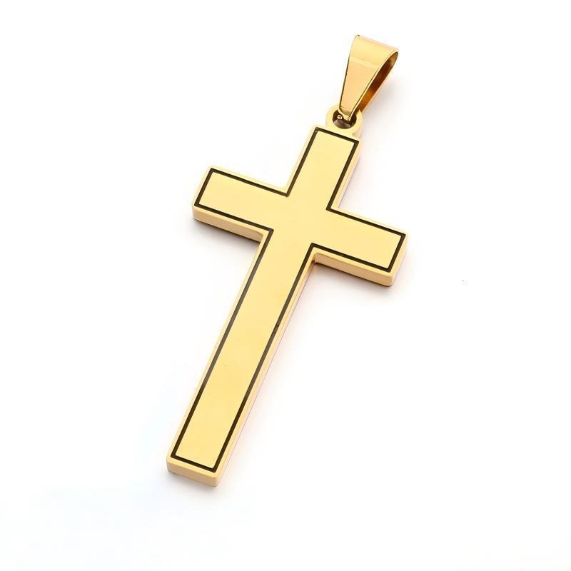 Kemstone Stainless Steel Black Outline Cross Pendant for Men KP119299-KL