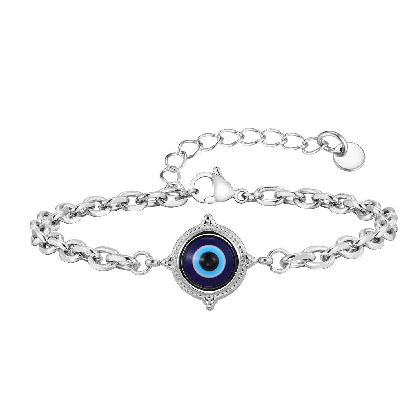 Kemstone Stainless Steel Eye Motif Chain Bracelet for Men Adjustable Link Bracelet BR-2882