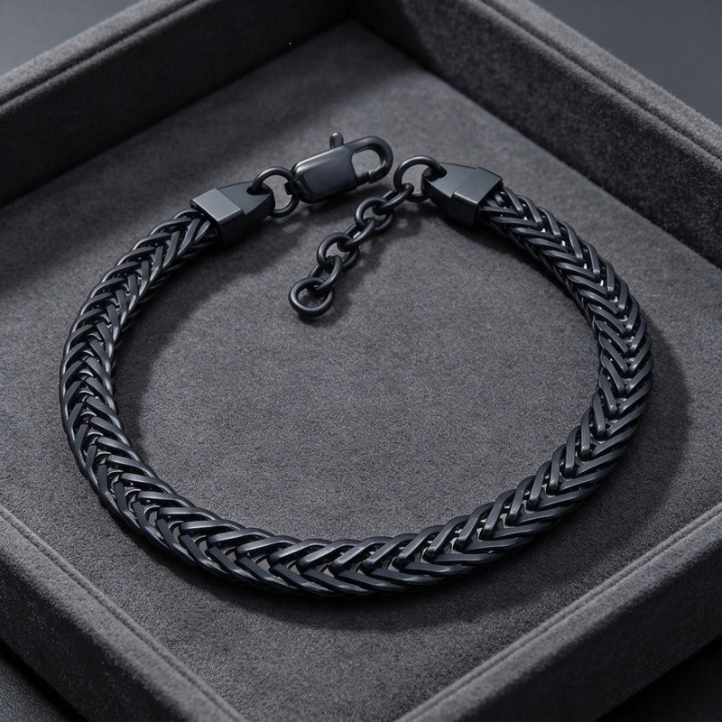 Kemston Braided Chain Bracelet for Men Stainless Steel Woven Texture KB216164-KFC
